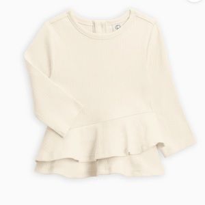 Colored Organics ruffle hem top